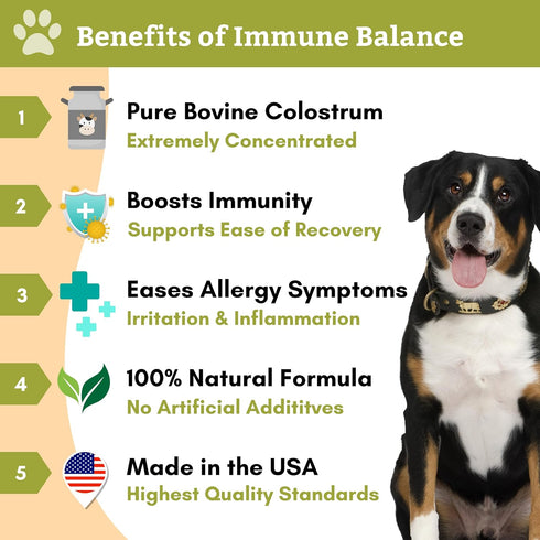 Wholistic Pet Organics Immune Balance: Dog Seasonal Allergy Relief, Colostrum for Dogs, Itching Relief for Dogs, Dog is Human Multivitamin Itch Relief, Dog Allergy Relief, Mother's First Milk Powder