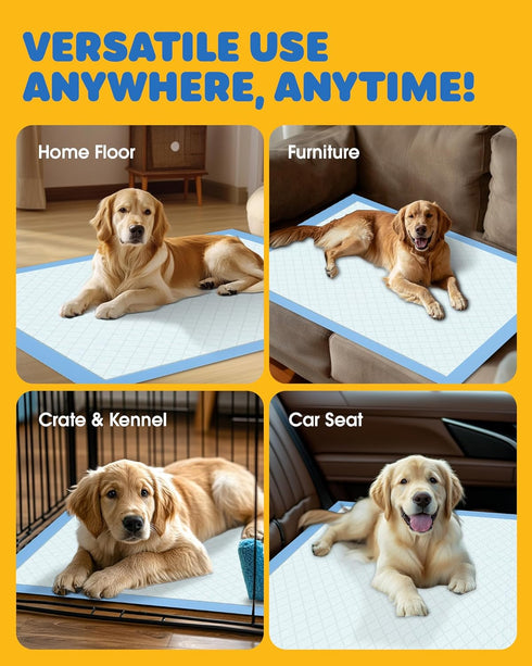 100-Pack 34" 28" 6-Layer Extra Large Pee Pads - x Puppy Pads for Dogs with Leakproof Protection, Disposable