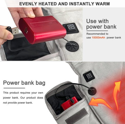 Portable Heated Seat Cushion(No Power Bank) Heated Camping Chair Pad,Foldable Heated Stadium Seat for Bleachers,USB