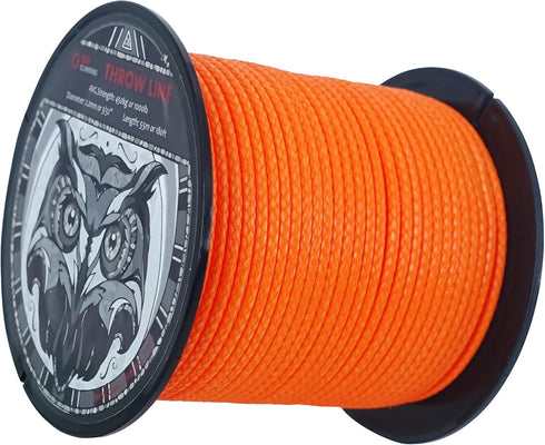 GM CLIMBING Throw Line 2.2mm 180Ft Roll Orange UHMWPE Cord, 1000LBS High Strength for Tree Climbing