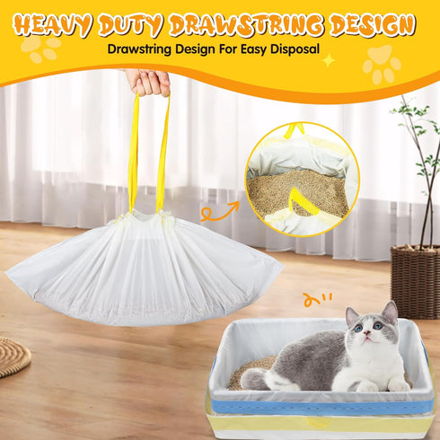 WJXWHSWX 37" 18",30 Count 3 Jumbo Cat Litter Box Liners x Jumbo Extra Thick With Mil Cat Waste Litter Bags Extra Heavy