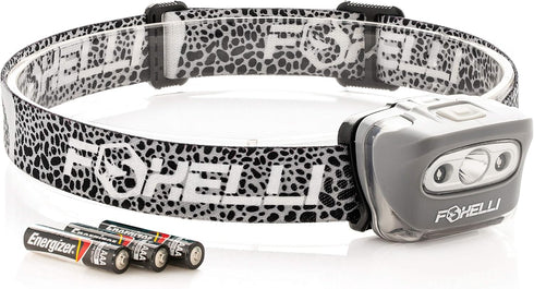 Foxelli LED Headlamp Flashlight for Adults & Kids, Lightweight Waterproof Head Lamp for Running, Camping, Hiking, 3 AAA