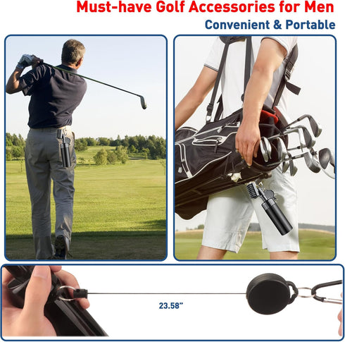 Golf Club Cleaner Brush & Golf Towel - Golf Groove Sharpener Tool with Spray Bottle & Retractable Clip