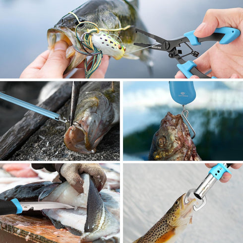 Mossy Oak Fishing Tools Kit, Fishing Plier, Fish Fillet Knife, Fish Lip Gripper, Hook Remover, Fishing Gifts for Men