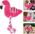 Mipcase Dogman Chew Toys - Small Flamingo Squeaky Toy, Indestructible Cotton Rope Plush Toy for Dogs
