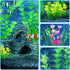 Fish Tank Accessories - 9pcs Green Artificial Plants and Cave Rock Decor Set for Aquarium
