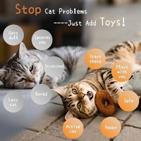 3 (6.57") Cat Toys Funny Tools Pcs, Horror Adult Cat Enrichment Catnip Toys with Crinkle Sound, Realistic Design Gifts