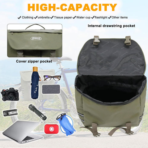 Panniers Bike Bags,Bicycle Saddle Bags,Large Capacity Reflective Strip,Bike Trunk Bag with Panniers,Bicycle Storage