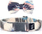 Ultra Joys Dog Collar with Bowtie, Soft Cotton Fabric with Durable Metal Buckle in Boho Aztec Design, Small Size
