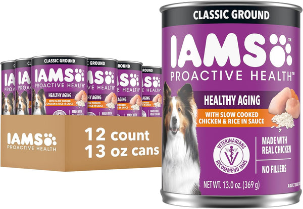 IAMS Proactive Health Senior Wet Dog Food, Classic Ground Dog Wet Food,