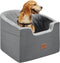 VEVOR Dog Car Seat - Waterproof Booster Seat with Storage Pocket, Clip-On Safety Leash, Gray