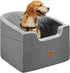 VEVOR Dog Car Seat - Waterproof Booster Seat with Storage Pocket, Clip-On Safety Leash, Gray
