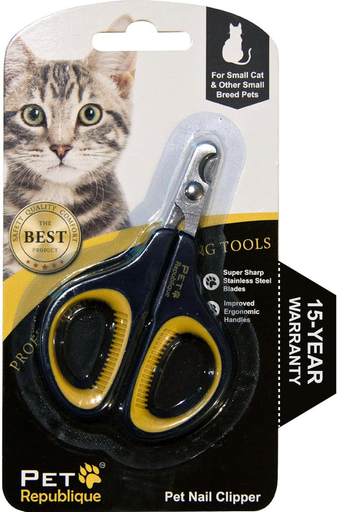 Cat Nail Clippers by Pet Republique | Professional Stainless-Steel Claw Trimmer for Cats, Kittens, and Small Animals