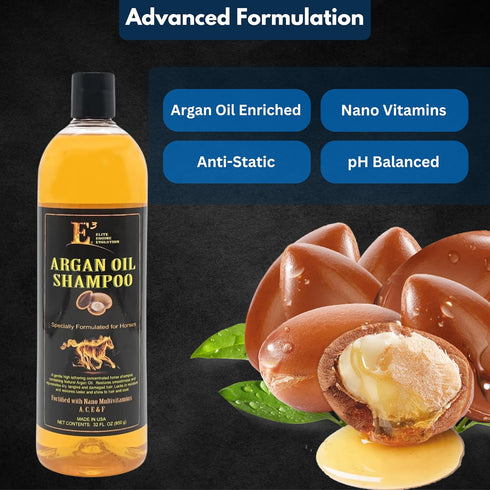 E3 Argan Oil Shampoo - Moisturizing Pet Shampoo, Gentle Formula, Hair Shine, Good for Dogs Too (32 fl oz)