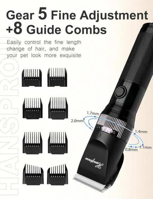 12V Trimmer Trimmer Dog Clippers for Grooming, Professional Dog ClippersHeavy Dutt Corded Pet Hair Pet for Thick Hair