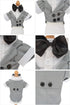 Lovelonglong Pet Costume Dog Suit, Formal Tuxedo with Black Bow Tie for Small Size Dogs, Gray