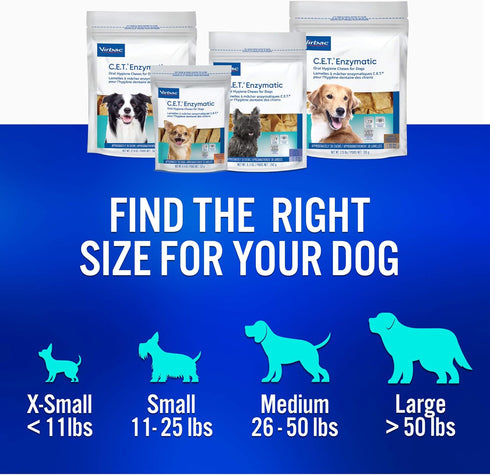 Virbac C.E.T. Enzymatic Oral Hygiene Chews for Dogs - Beef, 8.4 Ounces