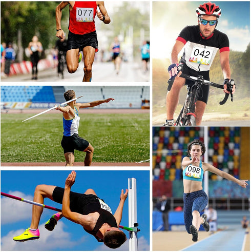 6 7.5 Inch XunYee Running Bib Competitor Numbers with Safety Pins for Marathon Sports Competition Event Race Bibs Tear