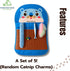 27 Inch Cat Wall Mat with Charms - Soft Felt Play Pad & Storage (Blue Bear)