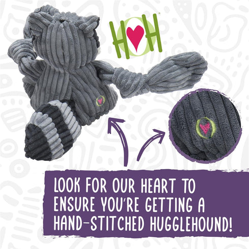 HuggleHounds Knottie Plush Dog Toy - Squeaky Stuffed Animal for Small, Medium & Large Dogs, Durable Plush Fergie Frog,