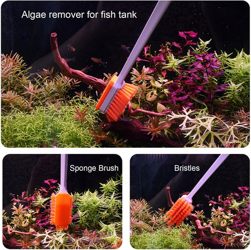 Small Fish Tank Cleaner - Algae Scraper for Glass Aquariums, Aquarium Brush & Scrubber Tool for Cleaning