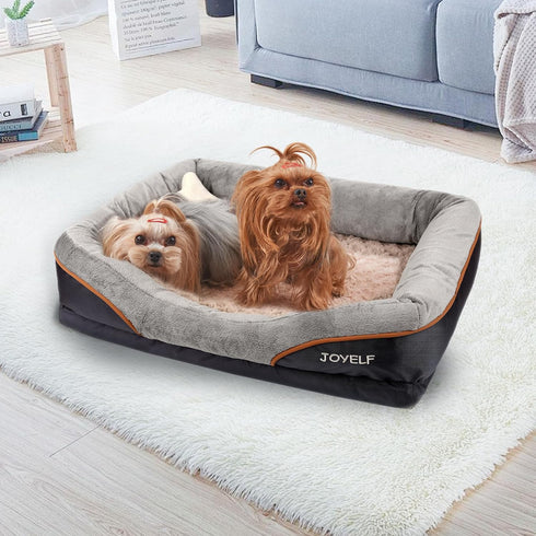 JOYELF Memory Foam Small Orthopedic Dog Bed & Sofa, Removable Washable Cover, Includes Squeaker Toy