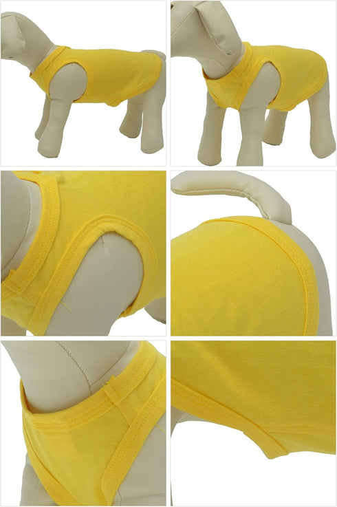 2018 Pet Clothes Dog Clothing - Classic Blank T-shirt Tanks Top Vests for Small, Medium, Large Dogs (XXXXL, Yellow)