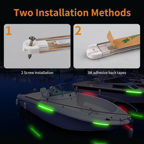 RVZONE Boat Navigation Lights, Boat Red and Green Bow Lights Navigation Lighting for Boats Led Deck Lighting for Night