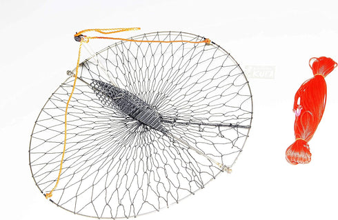 KUFA 22" Stainless Steel Frame Casting Crab Trap with 100' Rope (CR22)