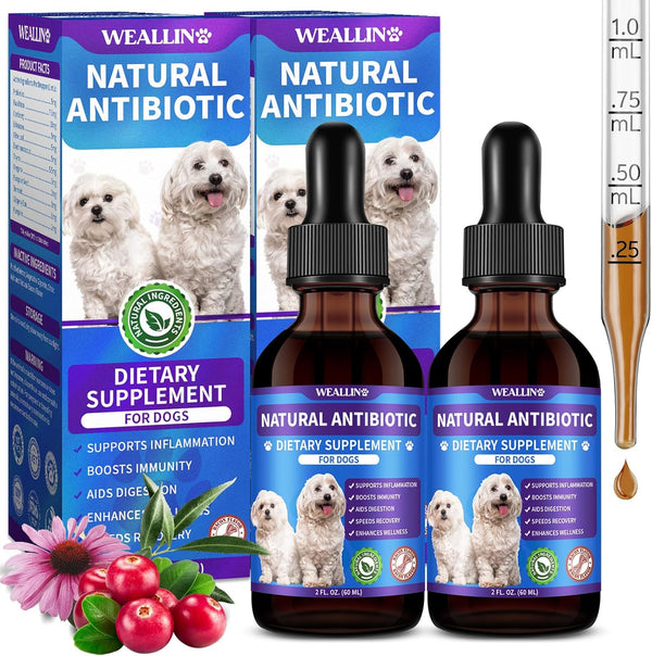 Dog Antibiotics Support - 2PCS Natural Antibiotics Care for Dogs Herbal Supplement