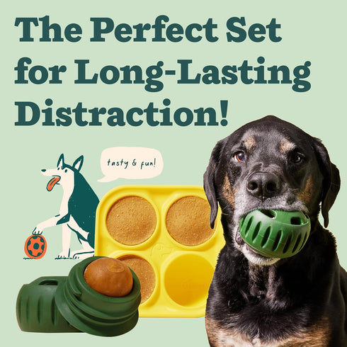 Woof Pupsicle and Treat Tray, Long-Lasting Fillable Treat Toy, Silicone Molds for Dog Treats, Dishwasher Safe