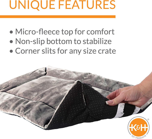 K&H Pet Products Small Self-Warming Crate Pad, Machine Washable Dog Crate Bed, Gray, 20 X 25 Inches