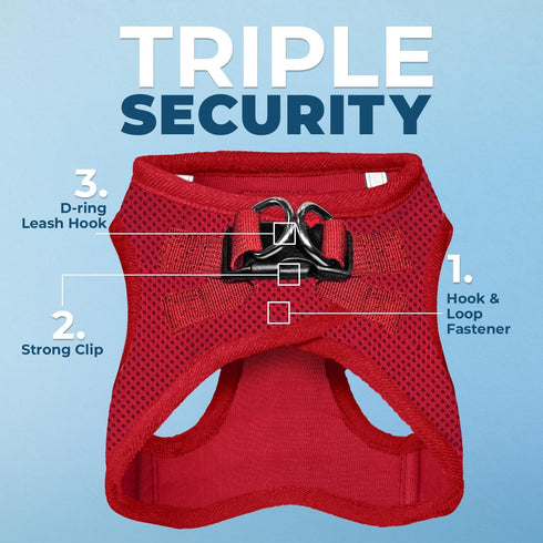 Best Pet Supplies Voyager Step-in Air Dog Harness, Reflective No Pull Harness for Small Medium Dogs, Red (S)