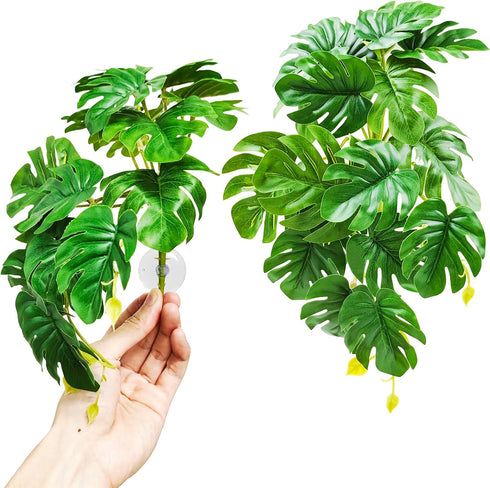 Woyrise Reptile Plants for Terrarium, Artificial Hanging Plants with Suction Cups, Amphibian