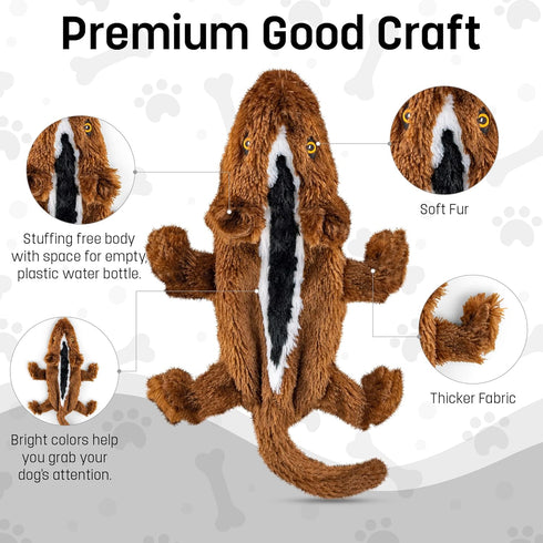 Chipmunk Flat NO Stuffing NO Squeak Plush Dog Toy, Funny Style for Small and Medium Dogs, 21 INCH Long