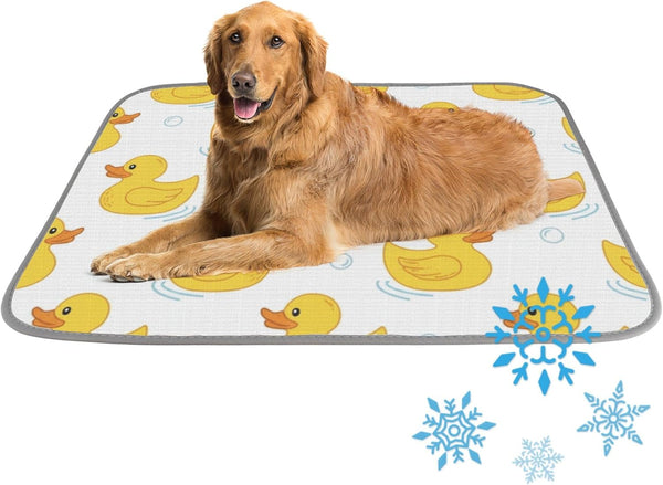 imiBBWQu Cooling Pad Duck Bubble Yellow White Cat Cooling Mat Washable Crate Pad