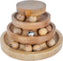 3 8 8 4 Inches Interactive Cat Toy Tower with Balls & Bell Tier Track Ball Toy for Indoor Cats & Kittens Wooden Cat