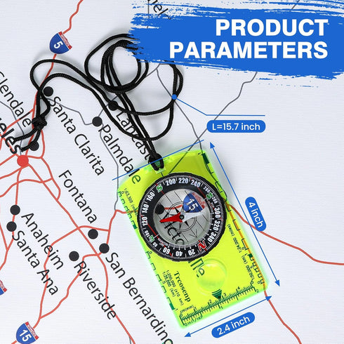 Trcosenp Backpacking, Orienteering Compass, Hiking Survival Compas, Compasses Kids for Magnetic Camping Compas Small