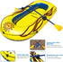 Solstice Inflatable Boat Rafts for 2 Persons, Yellow, Includes Oars, Pump, Cushioned Base, 6 Ft Grab Line