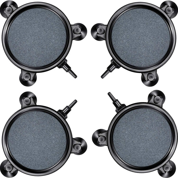 Mudder 4 Pieces Round Air Stone Disc with 12 Suction Cups, Hydroponics Pump Bubble Diffuser Kit