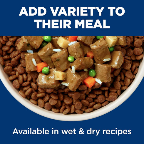 7+ 12.5 oz. 12-Pack Hill's Science Diet Adult Healthy Cuisine Wet Dog Food, Hearty Beef, Carrots & Peas Stew, Cans