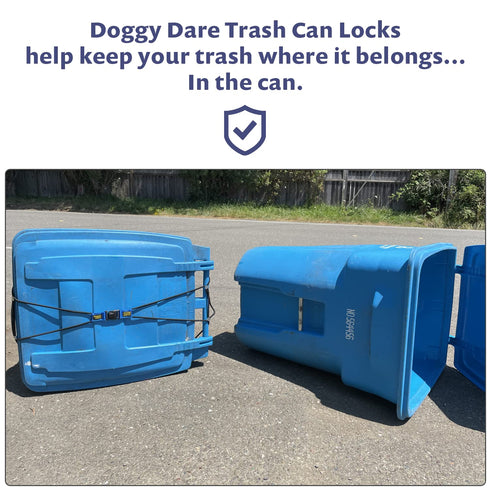 Large Trash Can Lock for 45 Gallon Cans, Bungee Cord Design for Easy Install, Perfect for Dogs and Raccoons