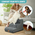 Dog Stairs for Couch or Low Bed, 3 Tiers Foam Pet Steps for Small Dogs, Dark Grey, 15.7x22.4x15.7in