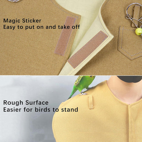 QBLEEV Parrot Anti-Scratch Shoulder Protector, Multi-Functional Pet Shoulder Pad Diaper Shawl for Small Medium Birds