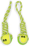 2 Piece Dog Training Ball on Rope, Cotton Rope Tug Ball Toy for Big and Small Dogs
