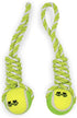 2 Piece Dog Training Ball on Rope, Cotton Rope Tug Ball Toy for Big and Small Dogs