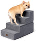 EHEYCIGA 4-Step Dog Stairs for Bed, 18”H, Non-Slip Indoor Ramp for Small Dogs and Cats, Grey