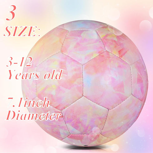 Soccer Ball Size 3, Premium TPU Toddler Soccer Balls for Indoor Outdoor Sports, Birthday Gifts for Kids