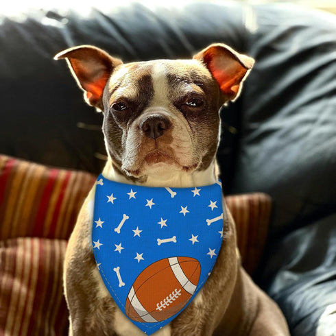 Football Dog Bandana Boy Girl Pets Bibs Scarf Triangle Adjustable Handkerchief,Holiday Bandanas for Medium Large