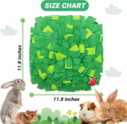 Chinchilla, Rabbit Foraging Mat, Interactive Bunny Foraging Toy Indoor, Soft Pet Feeding Mat Toy Also for Hedgehog